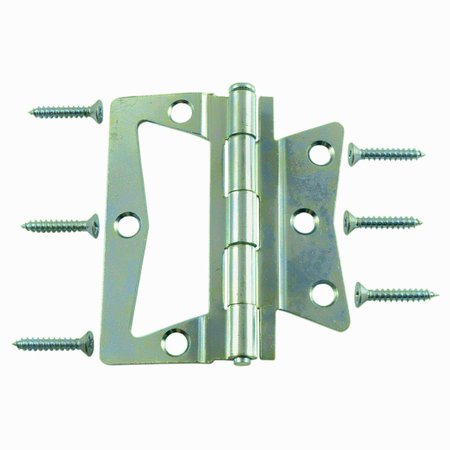 MIDWEST FASTENER 3-1/2 Zinc Plated Steel Non-Mortise Hinges 2PK 37365